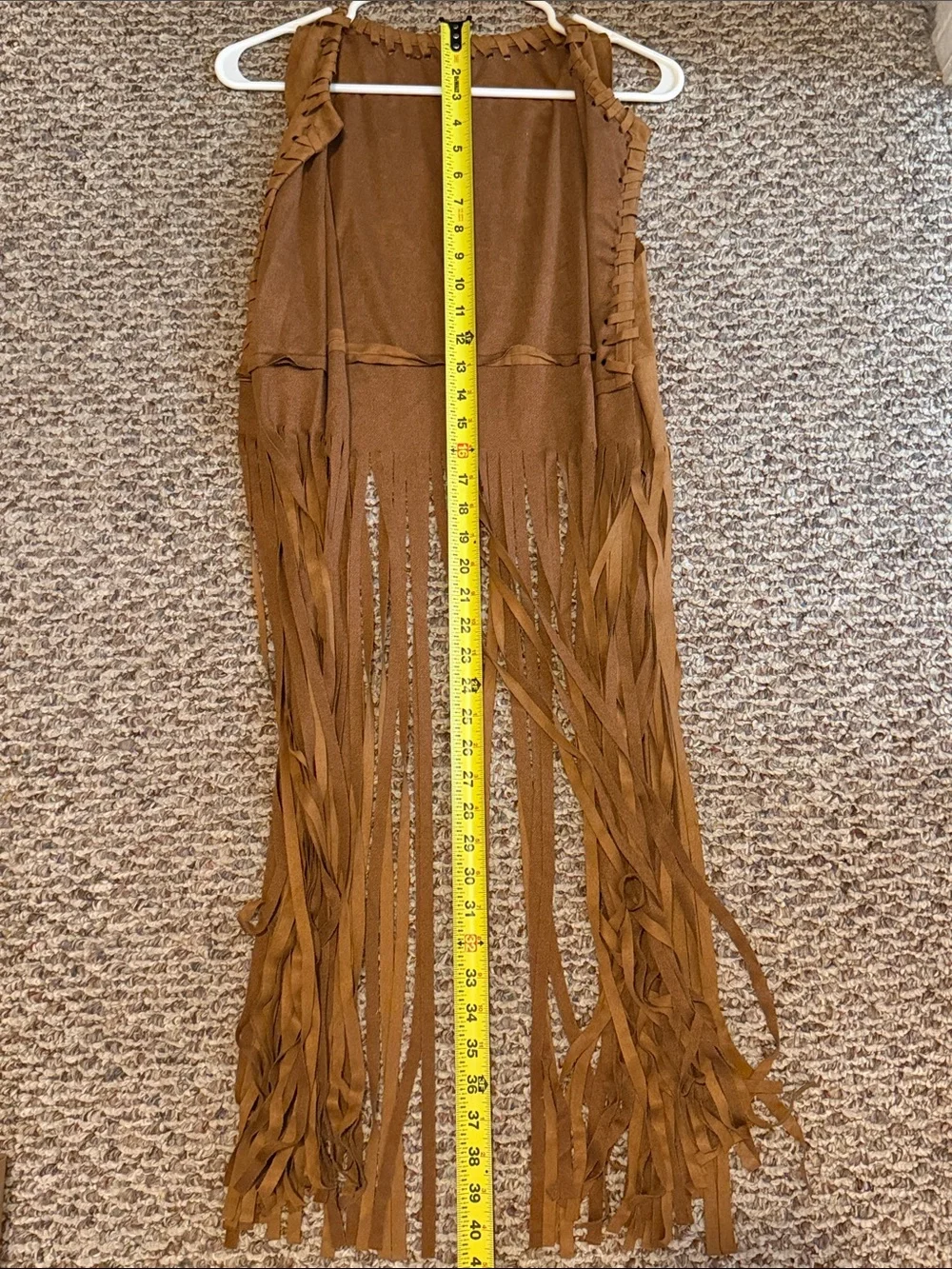 Fringe Brown Faux Suede Vest Size S